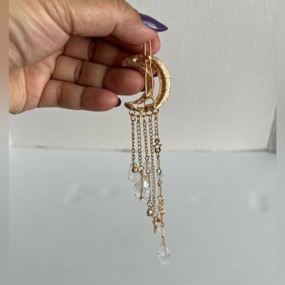 Barrette Star Moon Hair Clip - Gold Color. Size: OS. NIB. (1776) - Picture 4 of 10